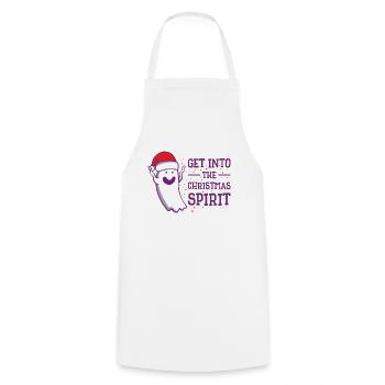 Christmas Cute Ghost Halloween Christmas Spirit - Cooking Apron - white - Front - AI Model Male 185 dark (185cm)