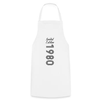 Édition limitée 1980 - Tablier de cuisine - blanc - Devant - AI Model Male 185 dark (185cm)