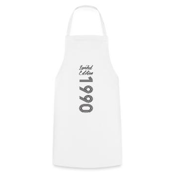 Édition limitée 1990 - Tablier de cuisine - blanc - Devant - AI Model Male 185 dark (185cm)