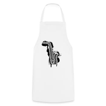 Saxophone Saxophoniste Saxophoniste - Tablier de cuisine - blanc - Devant - AI Model Male 185 dark (185cm)