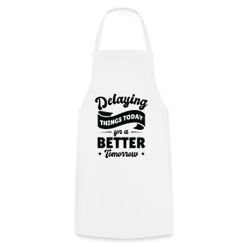 Procrastinating Vintage Fan Procrastinator - Cooking Apron - white - Front - AI Model Male 185 dark (185cm)