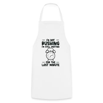 Procrastinating Alarm Clock Procrastinator Work - Cooking Apron - white - Front - AI Model Male 185 dark (185cm)