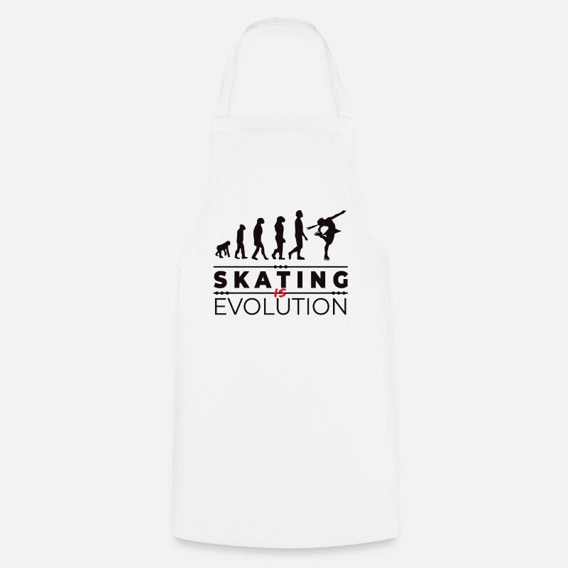 Skating is evolution - Message Humour Parodie - Tablier de cuisine - blanc