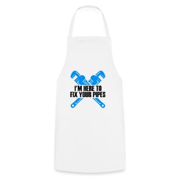 A Pipefitter Pipefitter Pipefitting - Cooking Apron - white - Front - AI Model Male 185 dark (185cm)