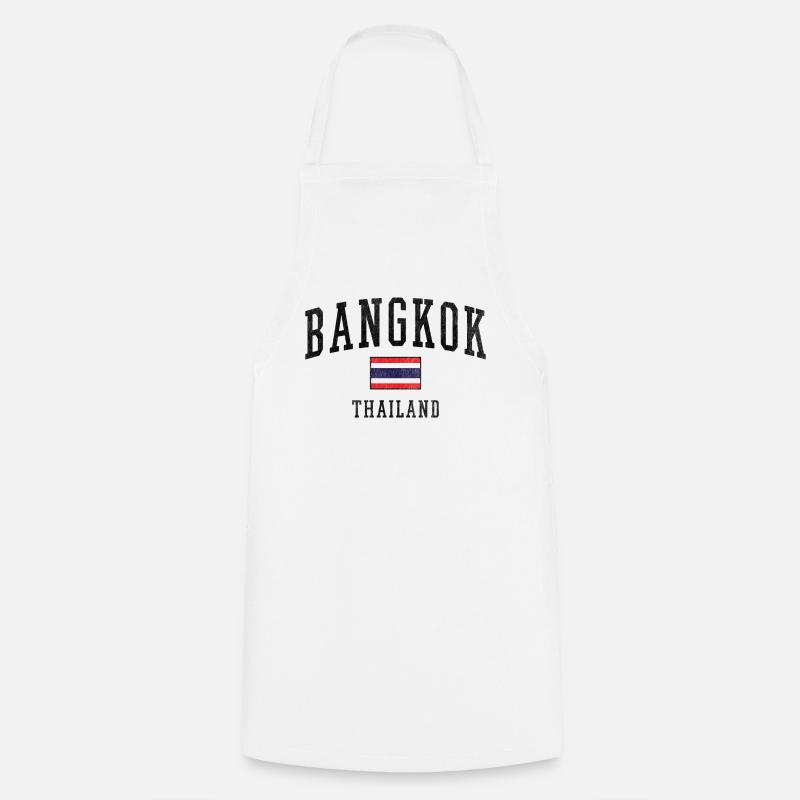 Bande minimale du drapeau thaïlandais - Tablier de cuisine - blanc