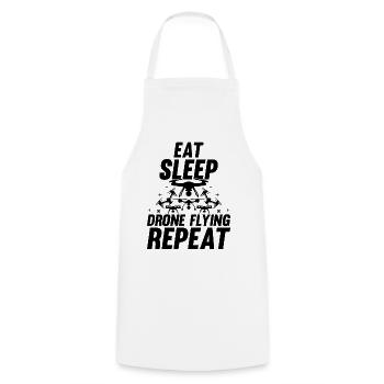 Drone Lover - Eat Sleep Drone Flying Repeat - Dron - Cooking Apron - white - Front - AI Model Male 185 dark (185cm)
