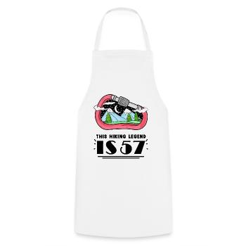 57th birthday hiker 57 years old mountain hiking - Cooking Apron - white - Front - AI Model Male 185 dark (185cm)