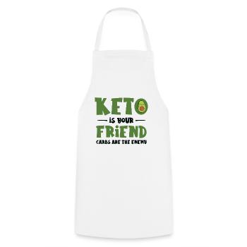 Keto Diet Nutritionniste Avocat Fruit - Tablier de cuisine - blanc - Devant - AI Model Male 185 dark (185cm)
