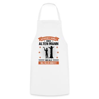 Holzfäller Alter Mann Spruch Herren Geschenk - Kochschürze - Weiß - Vorne - AI Model Male 185 dark (185cm)