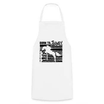Born To Jump Show Jumping Retro Equine Show Jumper - Cooking Apron - white - Front - AI Model Male 185 dark (185cm)