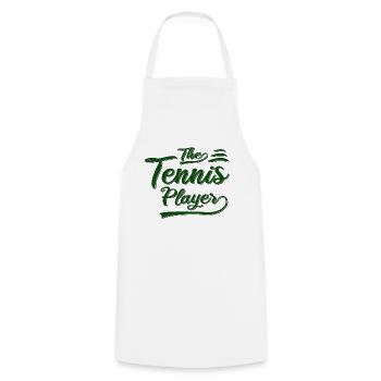 Le joueur de tennis - Tablier de cuisine - blanc - Devant - AI Model Male 185 dark (185cm)