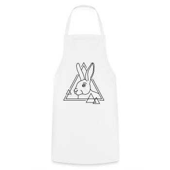 Rabbit in geometric shape - line art design - Cooking Apron - white - Front - AI Model Male 185 dark (185cm)