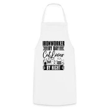 Ironworker By Day Cat Lover By Welder Ironworkers - Cooking Apron - white - Front - AI Model Male 185 dark (185cm)