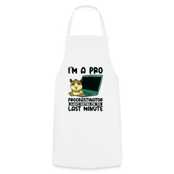 Procrastinating Hamster Procrastinator Time Pet - Cooking Apron - white - Front - AI Model Male 185 dark (185cm)