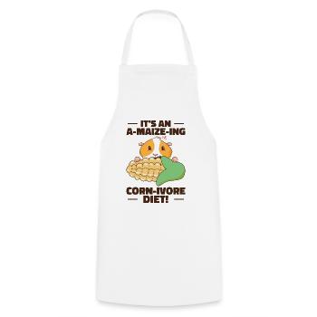 Mignon animal Hamster Maïs Nourriture pour animaux de compagnie - Tablier de cuisine - blanc - Devant - AI Model Male 185 dark (185cm)