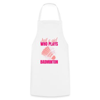Just a girl who plays badminton - Cooking Apron - white - Front - AI Model Male 185 dark (185cm)
