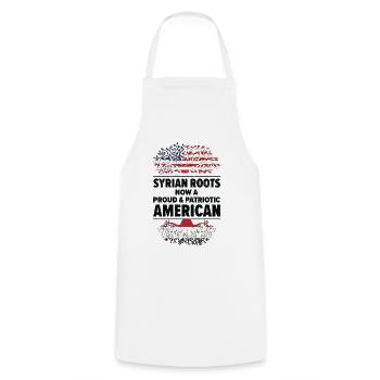 Born Syrian Syria American USA Citizenship - Cooking Apron - white - Front - AI Model Male 185 dark (185cm)