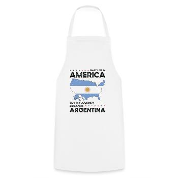 Born Argentine Argentina American USA Citizenship - Cooking Apron - white - Front - AI Model Male 185 dark (185cm)