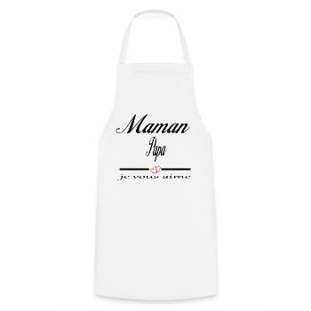 Maman Papa Je Vous Aime - Tablier de cuisine - blanc - Devant - AI Model Male 185 dark (185cm)