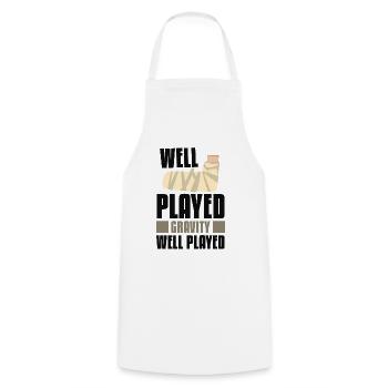 Well-Played Gravity Bone Elbow Hand - Cooking Apron - white - Front - AI Model Male 185 dark (185cm)