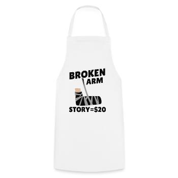 Fracture de l’histoire du bras Coude osseux - Tablier de cuisine - blanc - Devant - AI Model Male 185 dark (185cm)