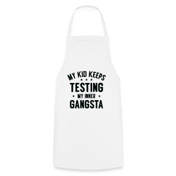 Parenting Kinder Testen Familie Inner Gangster - Kochschürze - Weiß - Vorne - AI Model Male 185 dark (185cm)