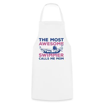Schwimmer Mutter - Kochschürze - Weiß - Vorne - AI Model Male 185 dark (185cm)