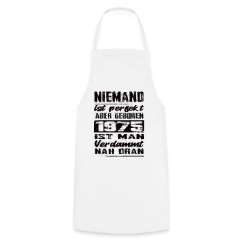 Niemand Is Perfekt Aber geboren 1975 Geburtstag - Kochschürze - Weiß - Vorne - AI Model Male 185 dark (185cm)