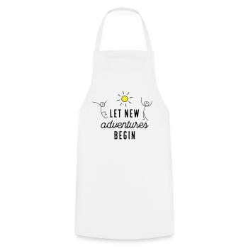 Adventure or new beginning - Cooking Apron - white - Front - AI Model Male 185 dark (185cm)