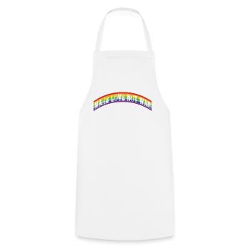 make love not war | rainbow flag - Kochschürze - Weiß - Vorne - AI Model Male 185 dark (185cm)