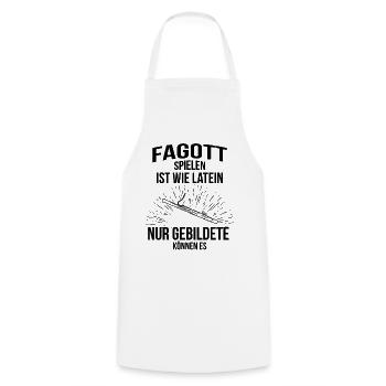 Fagott Fagottspieler Fagottist - Kochschürze - Weiß - Vorne - AI Model Male 185 dark (185cm)