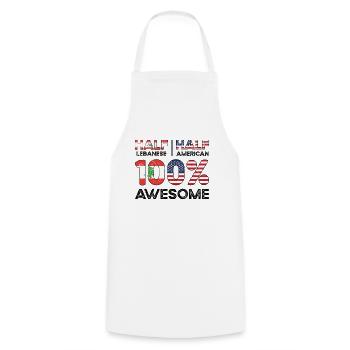 Born Lebanese Lebanon American USA Citizenship - Cooking Apron - white - Front - AI Model Male 185 dark (185cm)
