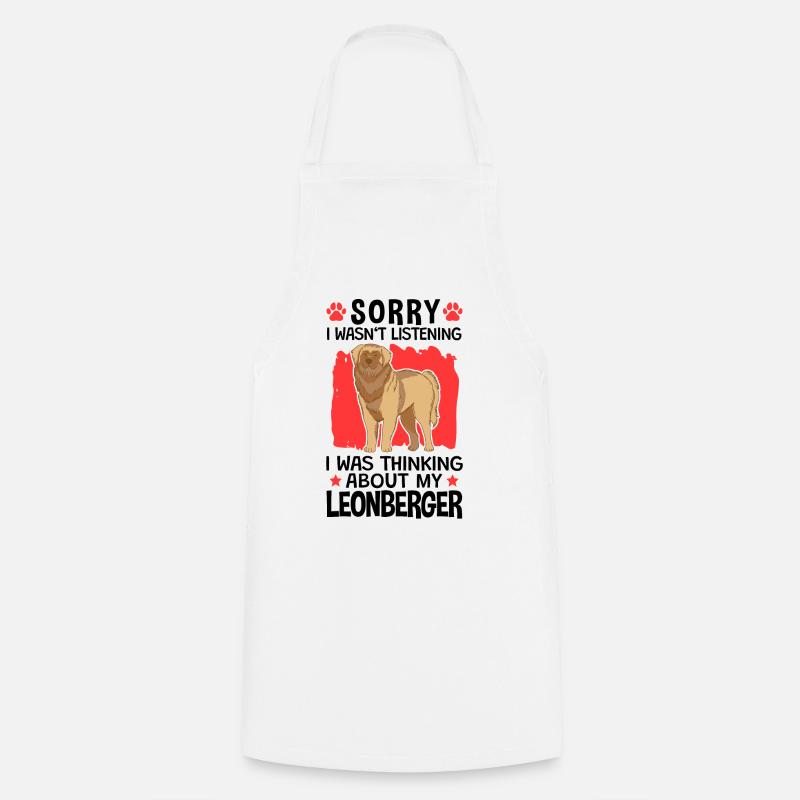 J’ai pensé à mon Leonberger Leonberger - Tablier de cuisine - blanc