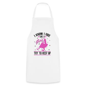 Roulez comme une fille Motoneige Motoneige - Tablier de cuisine - blanc - Devant - AI Model Male 185 dark (185cm)