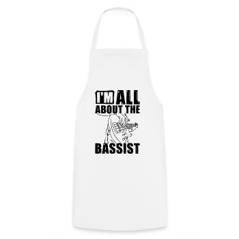 Je suis tout au sujet de la guitare basse guitariste bassiste - Tablier de cuisine - blanc - Devant - AI Model Male 185 dark (185cm)