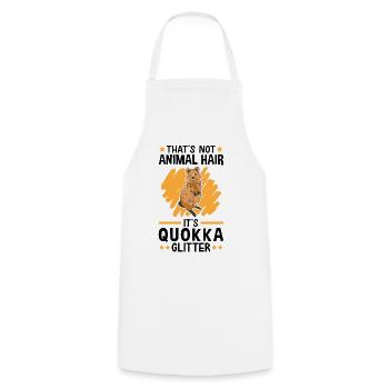 Das ist Quokka Glitzer australisches Beuteltier - Kochschürze - Weiß - Vorne - AI Model Male 185 dark (185cm)