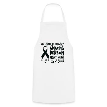 Braille-Schrift Blinde Blindheit Bewusstsein - Kochschürze - Weiß - Vorne - AI Model Male 185 dark (185cm)