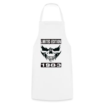 Limited Edition 1983 - Cooking Apron - white - Front - AI Model Male 185 dark (185cm)