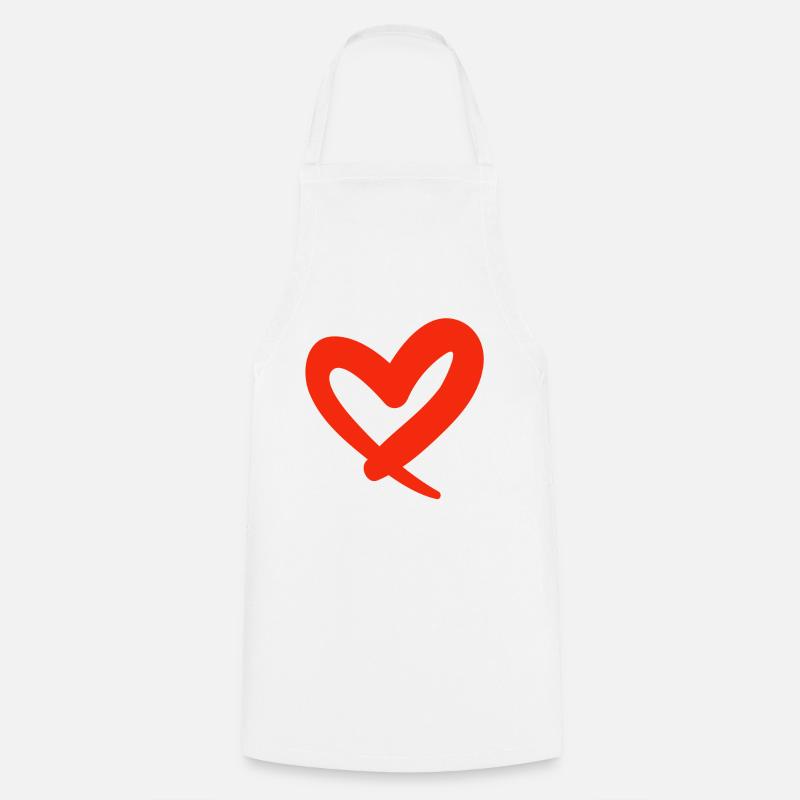 Saint-Valentin, Saint-Valentin, Saint-Valentin - Tablier de cuisine - blanc