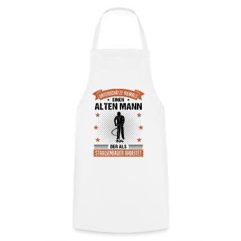 Straßenbauer Alter Mann Spruch Herren Geschenk - Kochschürze - Weiß - Vorne - AI Model Male 185 dark (185cm)