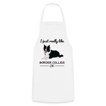 Border Collie Dog Dog Lovers Quote Gift - Cooking Apron - white - Front - AI Model Male 185 dark (185cm)