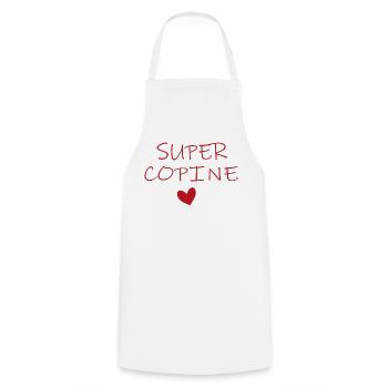 SUPER COPINE COEUR - Tablier de cuisine - blanc - Devant - AI Model Male 185 dark (185cm)