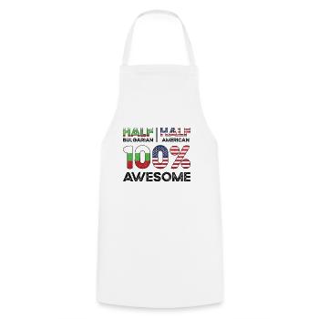 Half Bulgarian Bulgaria American USA Citizenship - Cooking Apron - white - Front - AI Model Male 185 dark (185cm)