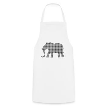 Éléphant - Tablier de cuisine - blanc - Devant - AI Model Male 185 dark (185cm)