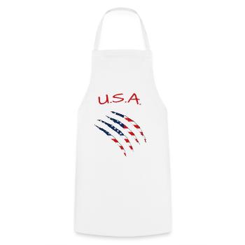 USA claw cuts America - Kochschürze - Weiß - Vorne - AI Model Male 185 dark (185cm)