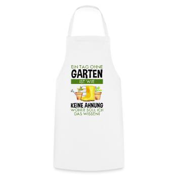 Garten Lustiger Spruch Hobby Gärtner Geschenkidee - Kochschürze - Weiß - Vorne - AI Model Male 185 dark (185cm)
