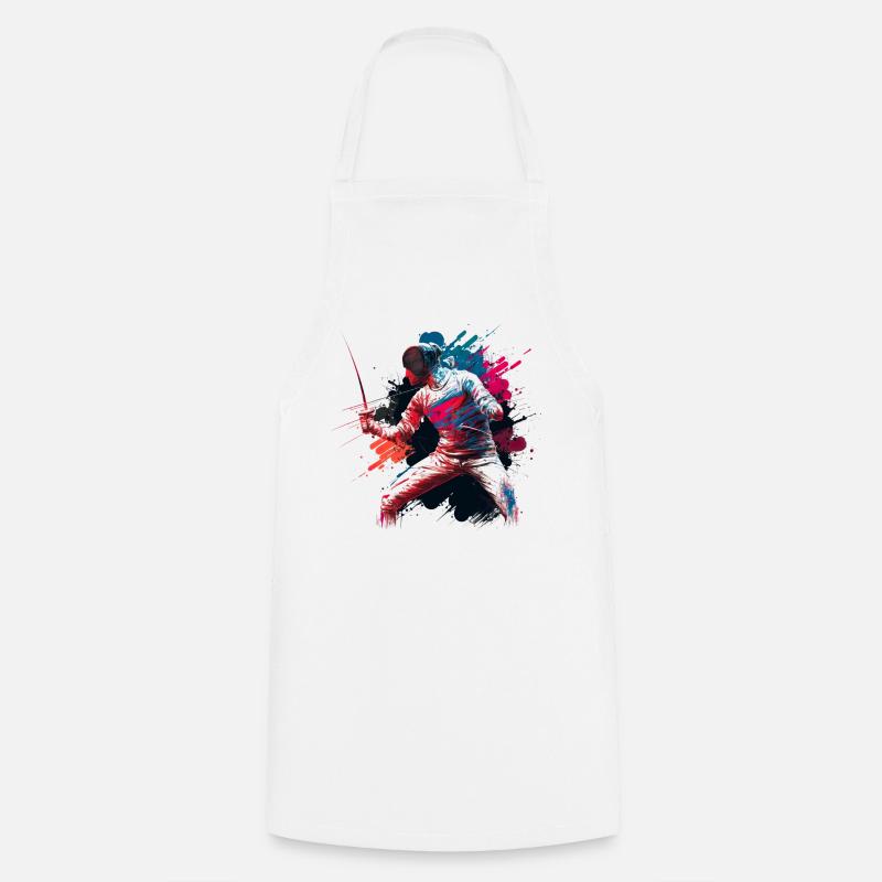 Color Explosive Fencer Graffiti - Cooking Apron - white