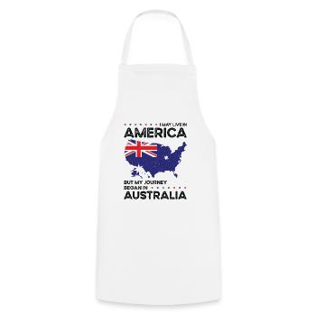 Geboren Australien Australien Amerikanisch USA - Kochschürze - Weiß - Vorne - AI Model Male 185 dark (185cm)