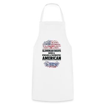 Geboren slowenisch Slowenien amerikanisch USA - Kochschürze - Weiß - Vorne - AI Model Male 185 dark (185cm)