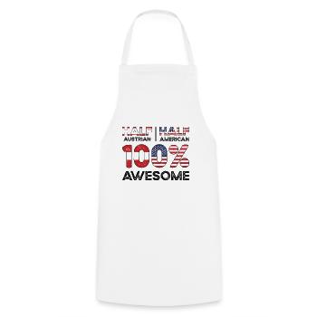 Moitié Autriche Autriche États-Unis - Tablier de cuisine - blanc - Devant - AI Model Male 185 dark (185cm)